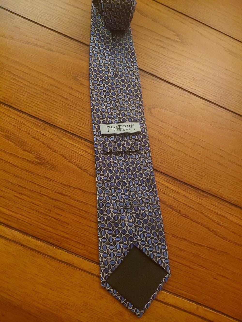 Men's Blue Geometric Silk Tie